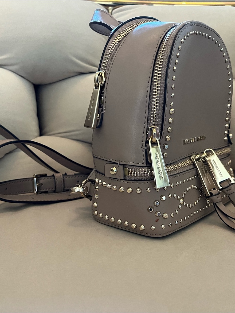 Michael Kors Rhea Mini Studded Backpack Crossbody - Picture 14 of 14